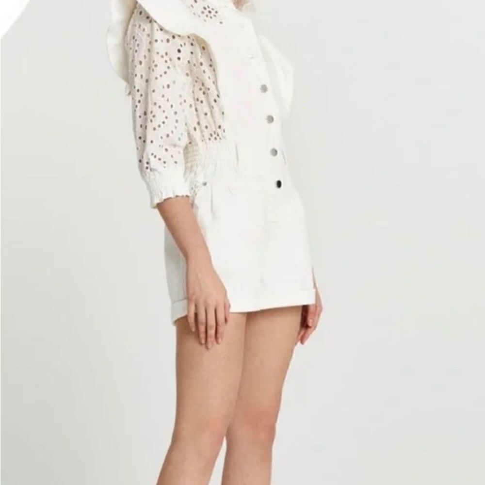 River Island Ruffle & Eyelet Embroidered Romper, NWT​​​